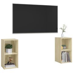 vidaXL telerikapid 2 tk, Sonoma tamm, 72x35x36,5 cm, puitlaastplaat цена и информация | Тумбы под телевизор | kaup24.ee