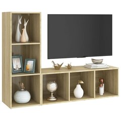 vidaXL telerikapid 2 tk, Sonoma tamm, 107x35x37 cm, puitlaastplaat цена и информация | Тумбы под телевизор | kaup24.ee