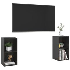 vidaXL telerikapid 2 tk, kõrgläige must, 72x35x36,5 cm puitlaastplaat hind ja info | TV alused | kaup24.ee