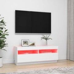 vidaXL telerialus LED-tuledega, valge, 100 x 35 x 40 cm hind ja info | TV alused | kaup24.ee