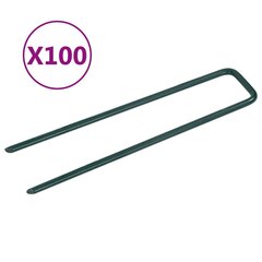 vidaXL kunstmuru naelad, 100 tk, U-kujuline, raud hind ja info | Käsitööriistad | kaup24.ee