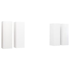 vidaXL telerikapid, 4 tk, valge, 30,5 x 30 x 90 cm, puitlaastplaat hind ja info | TV alused | kaup24.ee