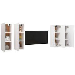 vidaXL telerikapid, 4 tk, valge, 30,5 x 30 x 90 cm, puitlaastplaat цена и информация | Тумбы под телевизор | kaup24.ee