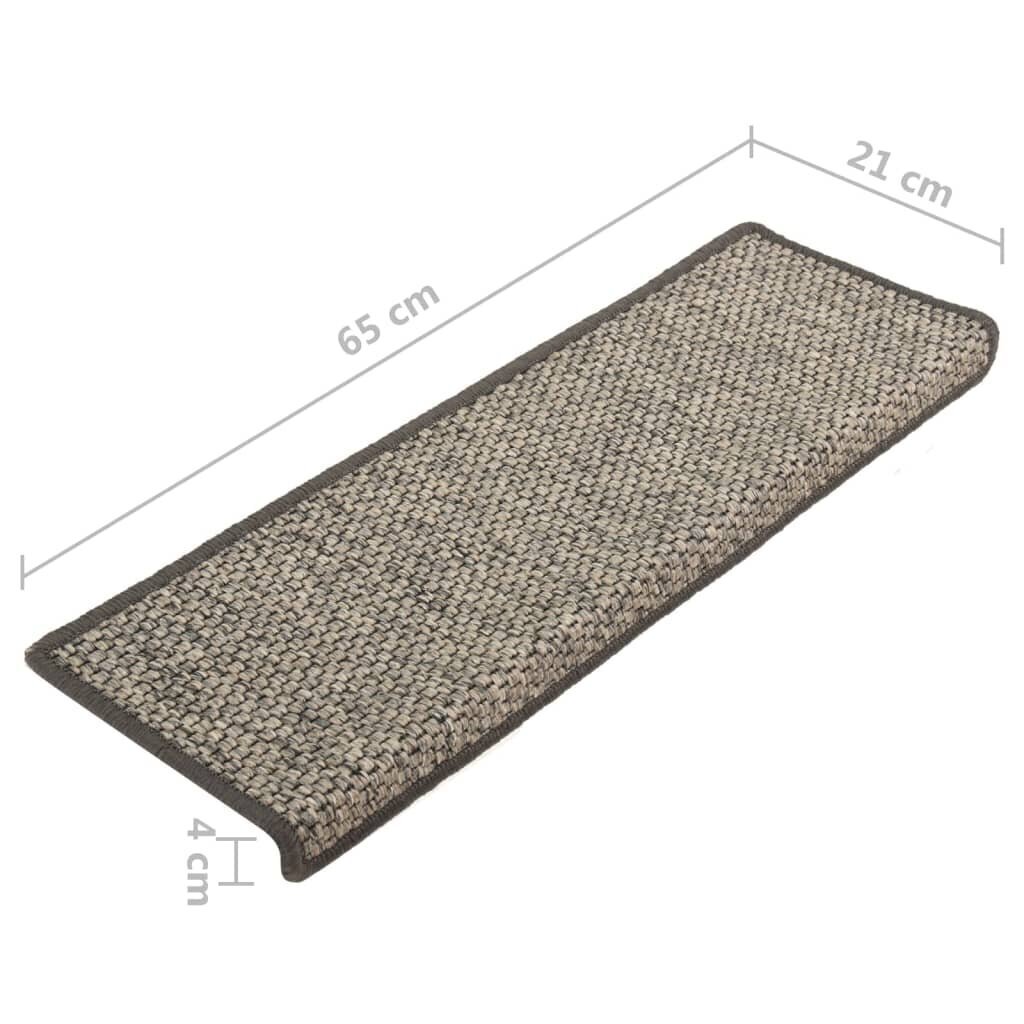 vidaXL isekleepuv trepivaip, 15 tk, 65x25 cm, hall jabeež hind ja info | Vaibad | kaup24.ee