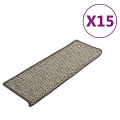 vidaXL isekleepuv trepivaip, 15 tk, 65x25 cm, hall jabeež цена и информация | Ковры | kaup24.ee