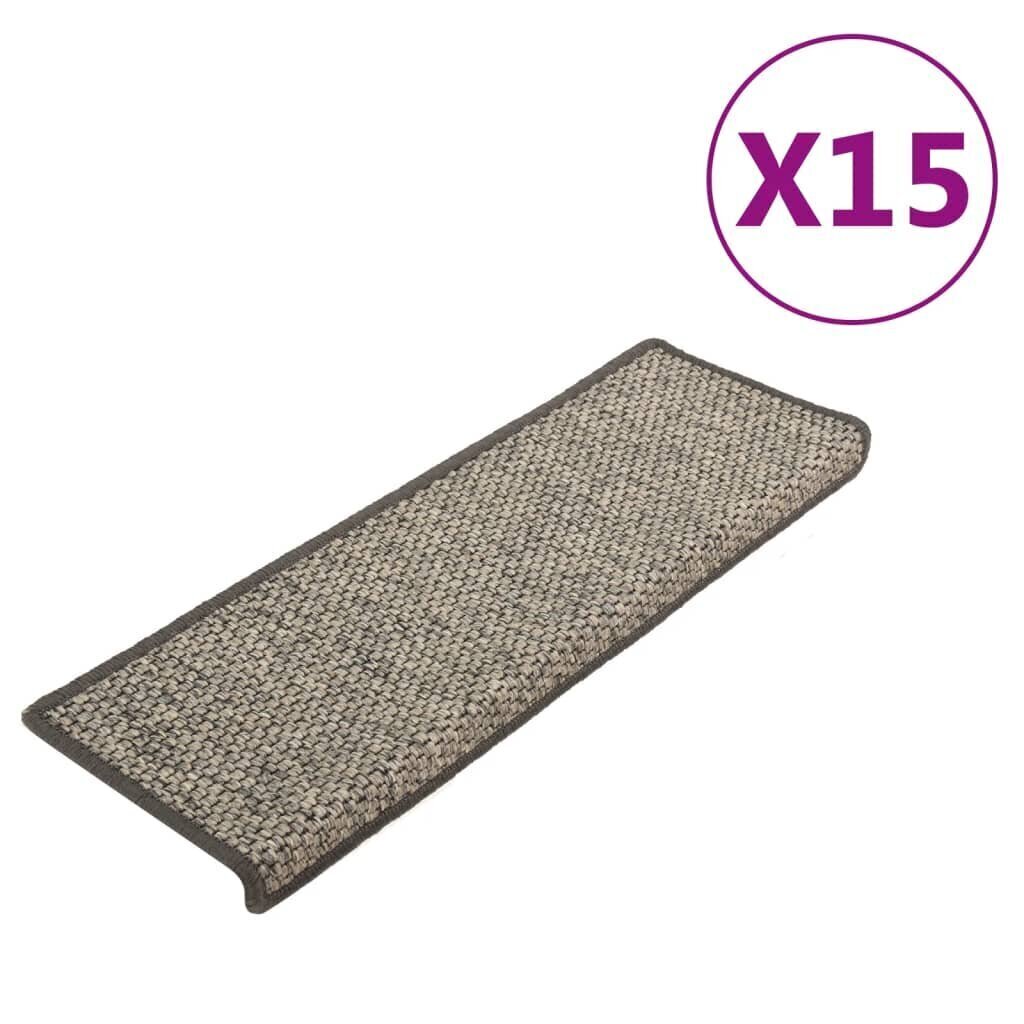 vidaXL isekleepuv trepivaip, 15 tk, 65x25 cm, hall jabeež hind ja info | Vaibad | kaup24.ee