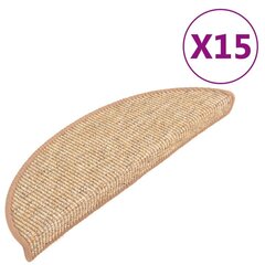 vidaXL isekleepuv trepivaip, 15 tk, 56x20 cm, helepruun hind ja info | Vaibad | kaup24.ee