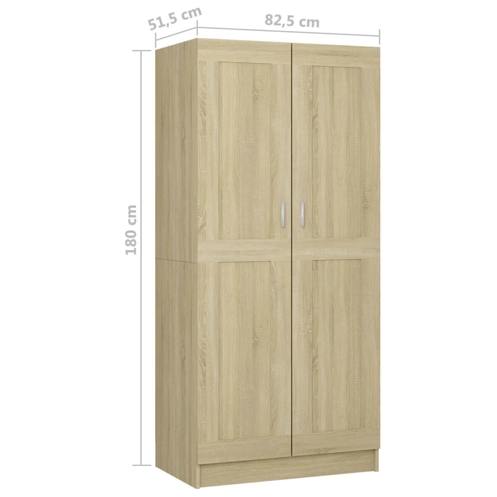 vidaXL garderoob Sonoma tamm 82,5x51,5x180 cm puitlaastplaat hind ja info | Kapid | kaup24.ee