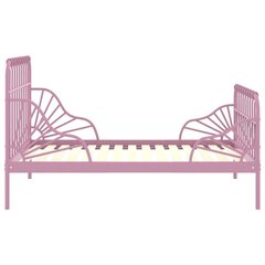 vidaXL pikendatav voodiraam, roosa, metall, 80 x 130/200 cm hind ja info | Voodid | kaup24.ee