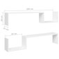vidaXL seinariiulid 2 tk, valge, 100x15x20 cm, puitlaastplaat hind ja info | Riiulid | kaup24.ee