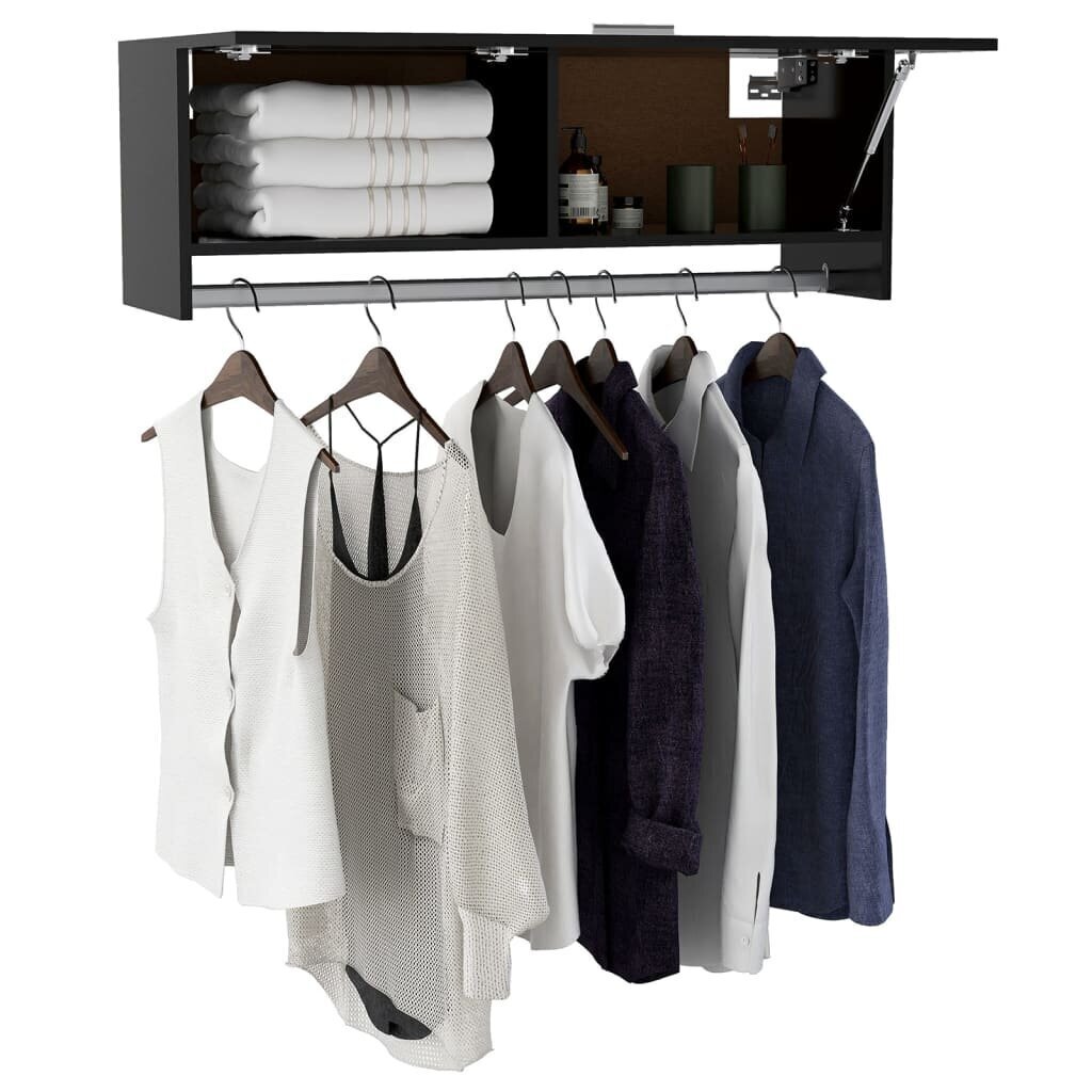 vidaXL garderoob, must, 100 x 32,5 x 35 cm, puitlaastplaat hind ja info | Kapid | kaup24.ee