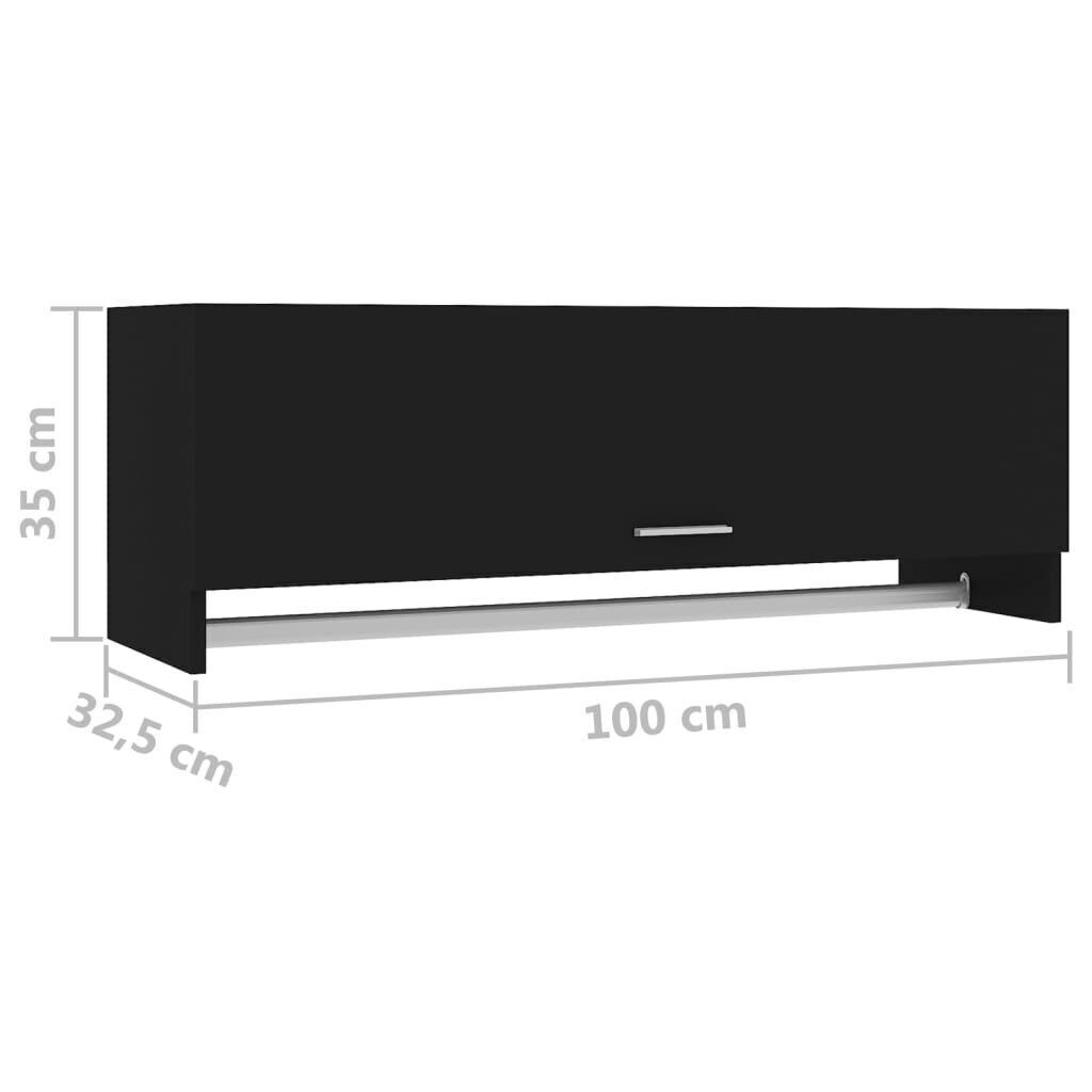 vidaXL garderoob, must, 100 x 32,5 x 35 cm, puitlaastplaat hind ja info | Kapid | kaup24.ee