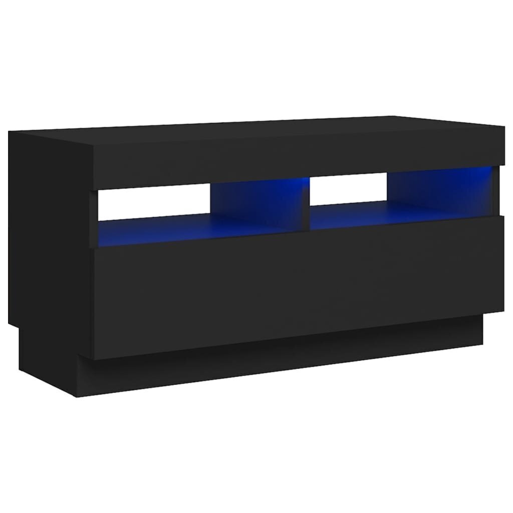 vidaXL telerialus LED-tuledega, must, 80 x 35 x 40 cm hind ja info | TV alused | kaup24.ee