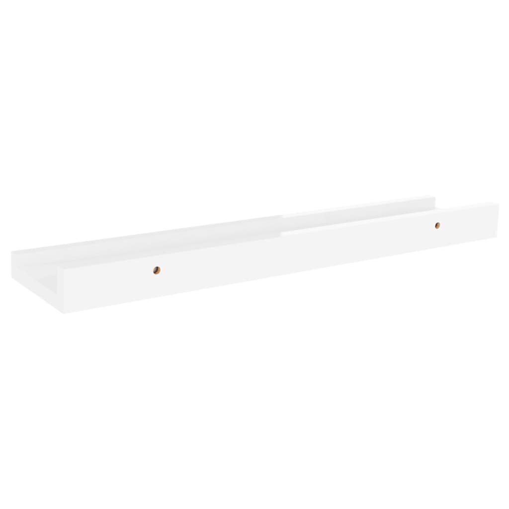 vidaXL seinariiulid, 2 tk, kõrgläikega valge, 40 x 9 x 3 cm цена и информация | Riiulid | kaup24.ee