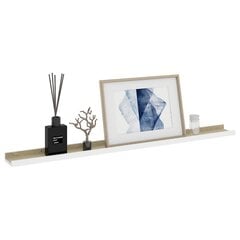 vidaXL seinariiulid, 2 tk, valge ja Sonoma tamm, 100 x 9 x 3 cm цена и информация | Полки | kaup24.ee