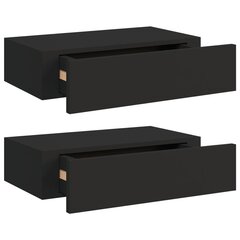 vidaXL sahtlitega seinariiulid, 2 tk, must, 40x23,5x10 cm MDF цена и информация | Полки | kaup24.ee