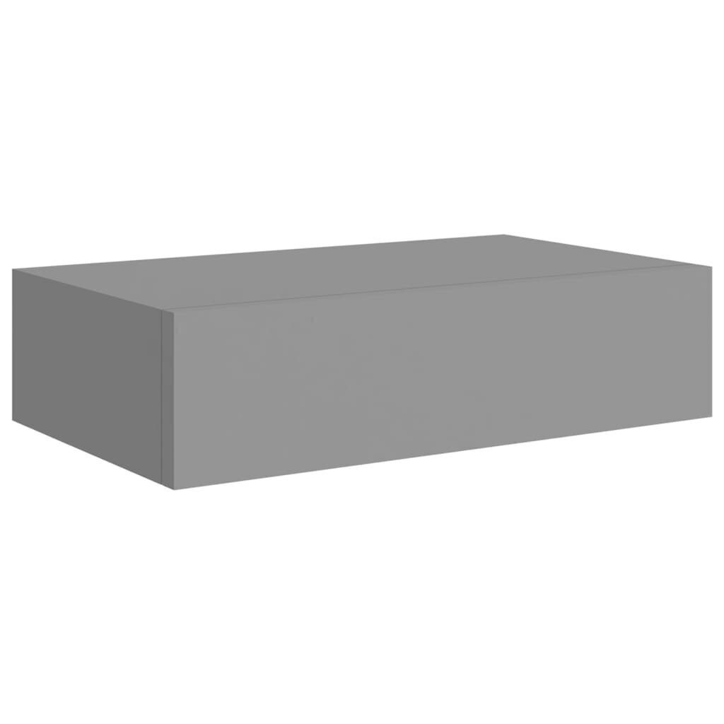 vidaXL sahtlitega seinariiulid, 2 tk, hall, 40x23,5x10 cm MDF hind ja info | Riiulid | kaup24.ee