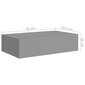 vidaXL sahtlitega seinariiulid, 2 tk, hall, 40x23,5x10 cm MDF hind ja info | Riiulid | kaup24.ee