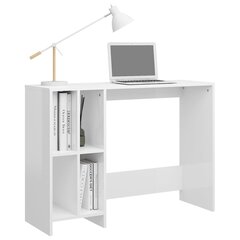 vidaXL kirjutuslaud, kõrgläikega valge, 102,5 x 35 x 75 cm, puitlaastplaat hind ja info | Arvutilauad, kirjutuslauad | kaup24.ee