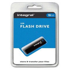 Integral USB 16GB Black, USB 2.0 with removable cap цена и информация | USB накопители | kaup24.ee