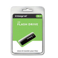 Integral USB 8GB must, USB 2.0 hind ja info | Mälupulgad | kaup24.ee