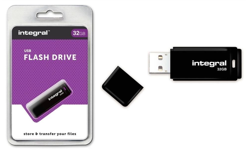 Integral USB 32GB Black, USB 2.0 with removable cap hind ja info | Mälupulgad | kaup24.ee