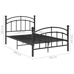 Каркас кровати vidaXL, 120x200 cм, чёрный, металл цена и информация | Кровати | kaup24.ee