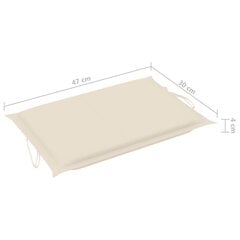 vidaXL lamamistooli padi, kreemjas, 186 x 58 x 3 cm hind ja info | Toolipadjad ja -katted | kaup24.ee