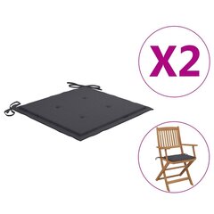 vidaXL aiatooli istmepadjad 2 tk antratsiithall 40x40x3 cm, kangas цена и информация | Подушки, наволочки, чехлы | kaup24.ee