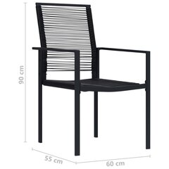 vidaXL aiatoolid 2 tk PVC-rotang, must цена и информация | Садовые стулья, кресла, пуфы | kaup24.ee