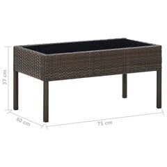 vidaXL aialaud, pruun 75 x 40 x 37 cm, polürotang цена и информация | Садовые столы и столики | kaup24.ee