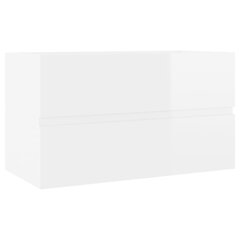 vidaXL valamukapp, kõrgläikega valge, 80 x 38,5 x 45 cm, puitlaastplaat цена и информация | Шкафчики для ванной | kaup24.ee