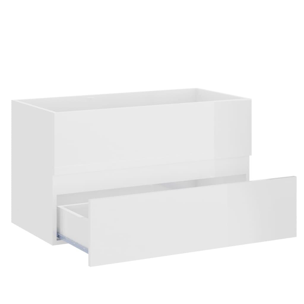 vidaXL valamukapp, kõrgläikega valge, 80 x 38,5 x 45 cm, puitlaastplaat цена и информация | Vannitoakapid | kaup24.ee