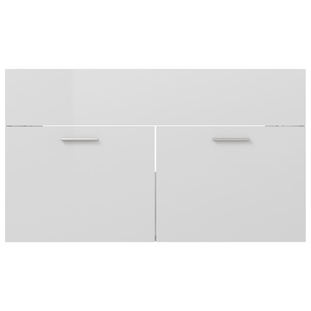 vidaXL valamukapp, kõrgläikega valge, 80 x 38,5 x 46 cm puitlaastplaat hind ja info | Vannitoakapid | kaup24.ee