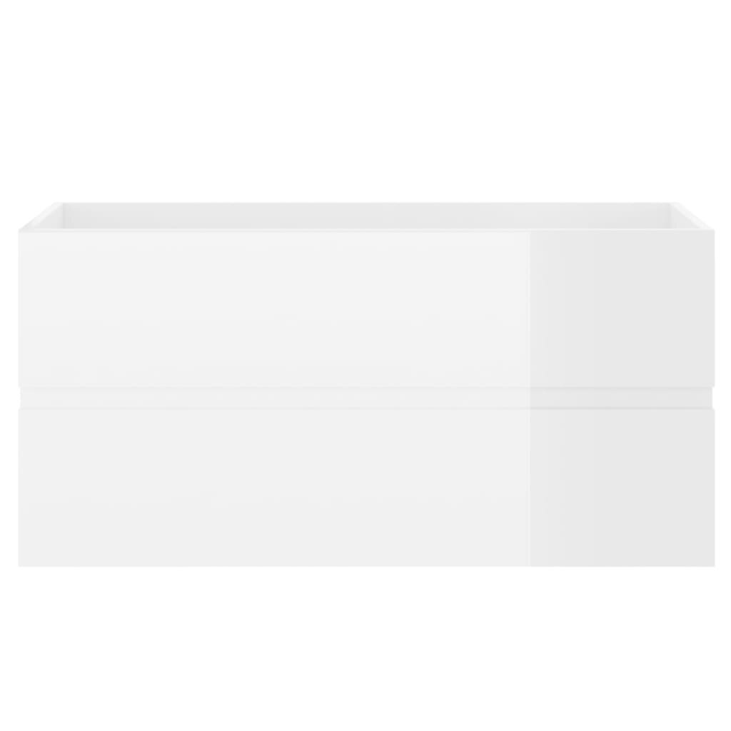 vidaXL valamukapp, kõrgläikega valge, 90 x 38,5 x 45 cm puitlaastplaat hind ja info | Vannitoakapid | kaup24.ee