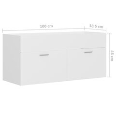 vidaXL valamukapp, valge, 100x38,5x46 cm, puitlaastplaat цена и информация | Шкафчики для ванной | kaup24.ee