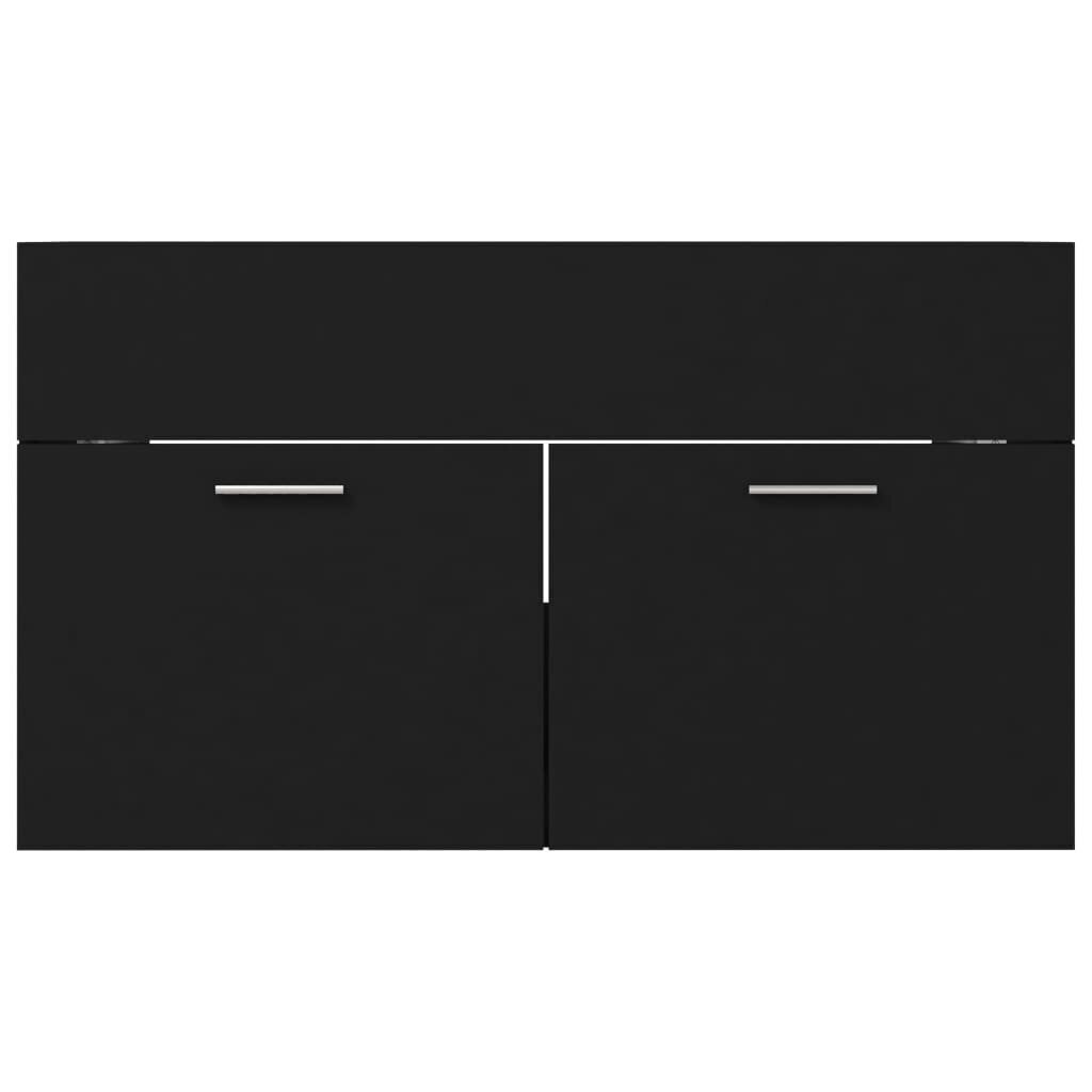 vidaXL valamukapp, must, 80 x 38,5 x 46 cm, puitlaastplaat цена и информация | Vannitoakapid | kaup24.ee