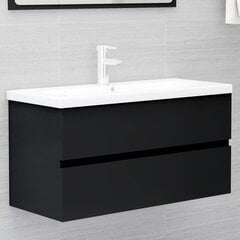 vidaXL valamukapp, must, 90 x 38,5 x 45 cm, puitlaastplaat цена и информация | Шкафчики для ванной | kaup24.ee