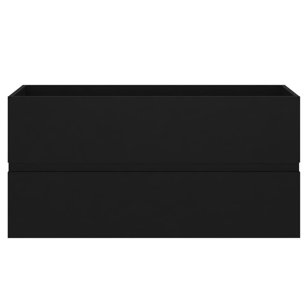 vidaXL valamukapp, must, 90 x 38,5 x 45 cm, puitlaastplaat hind ja info | Vannitoakapid | kaup24.ee