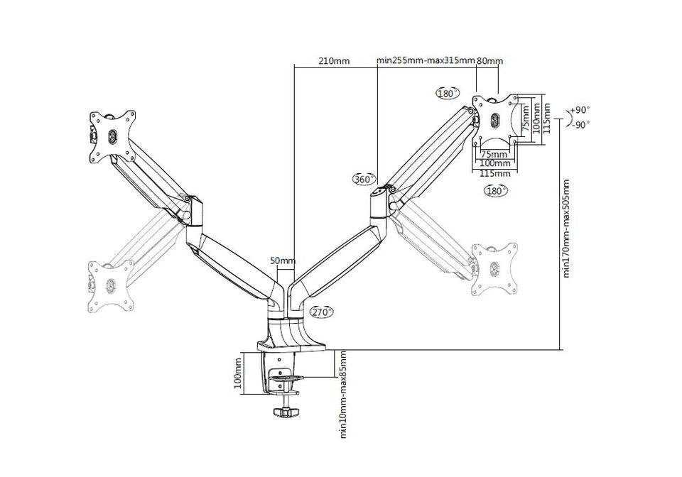 Multibrackets M Deskmount Spring Dual hind ja info | Monitori hoidjad | kaup24.ee