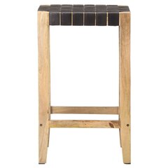 vidaXL baaripukid 2 tk, must, ehtne nahk 75 cm hind ja info | Söögilaua toolid, köögitoolid | kaup24.ee