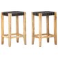 vidaXL baaripukid 2 tk, must, ehtne nahk 75 cm цена и информация | Söögilaua toolid, köögitoolid | kaup24.ee