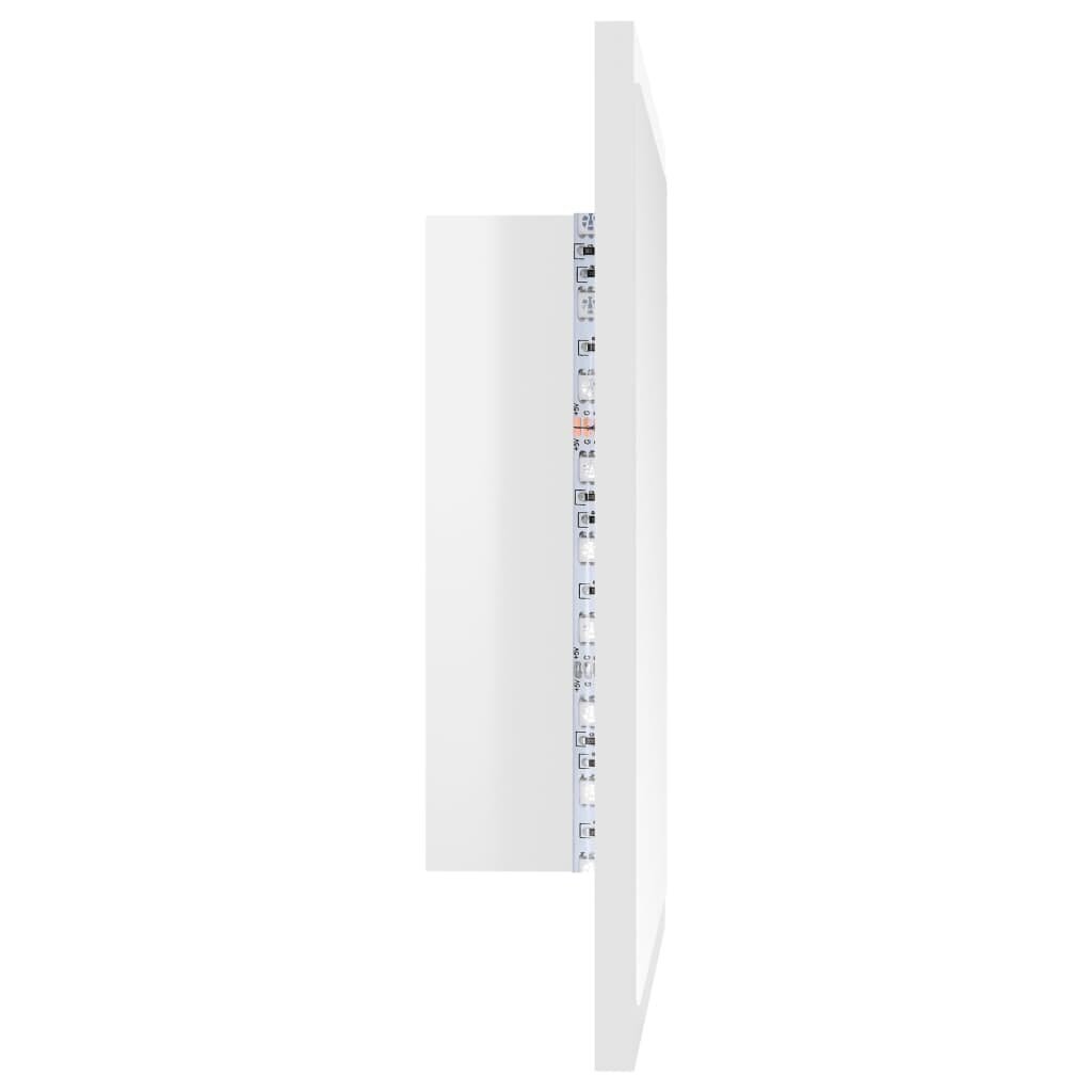 vidaXL LED vannitoa peeglikapp, kõrgläikega valge, 40x8,5x37cm, akrüül цена и информация | Peeglid | kaup24.ee