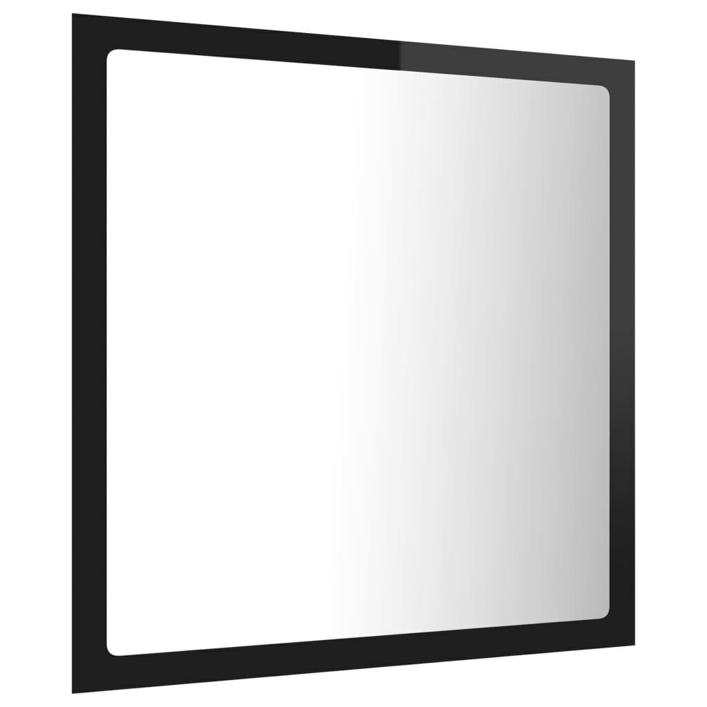 vidaXL LED vannitoa peeglikapp, kõrgläikega must, 40x8,5x37 cm, akrüül hind ja info | Peeglid | kaup24.ee