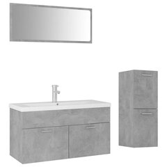 vidaXL vannitoamööbli komplekt, betoonhall, puitlaastplaat hind ja info | Vannitoa komplektid | kaup24.ee