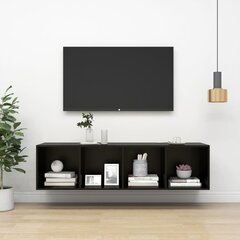 vidaXL seina telerikapp, must, 37 x 37 x 142,5 cm, puitlaastplaat цена и информация | Тумбы под телевизор | kaup24.ee