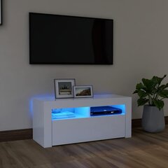 vidaXL telerialus LED-tuledega, valge, 90 x 35 x 40 cm hind ja info | TV alused | kaup24.ee