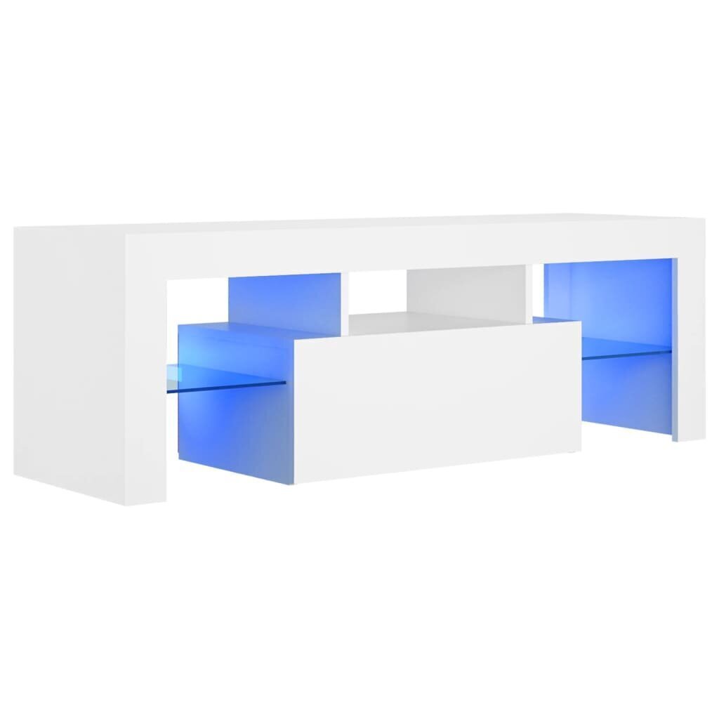 vidaXL telerialus LED-tuledega, valge, 120 x 35 x 40 cm hind ja info | TV alused | kaup24.ee
