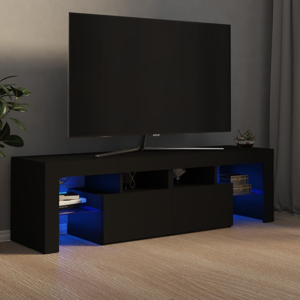 vidaXL telerialus LED-tuledega, must, 140 x 35 x 40 cm hind ja info | TV alused | kaup24.ee