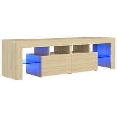 vidaXL telerialus LED-tuledega, Sonoma tamm, 140 x 35 x 40 cm цена и информация | Тумбы под телевизор | kaup24.ee